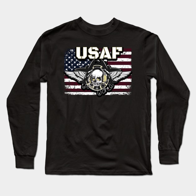 USAF Soldier Air Force Long Sleeve T-Shirt by Foxxy Merch